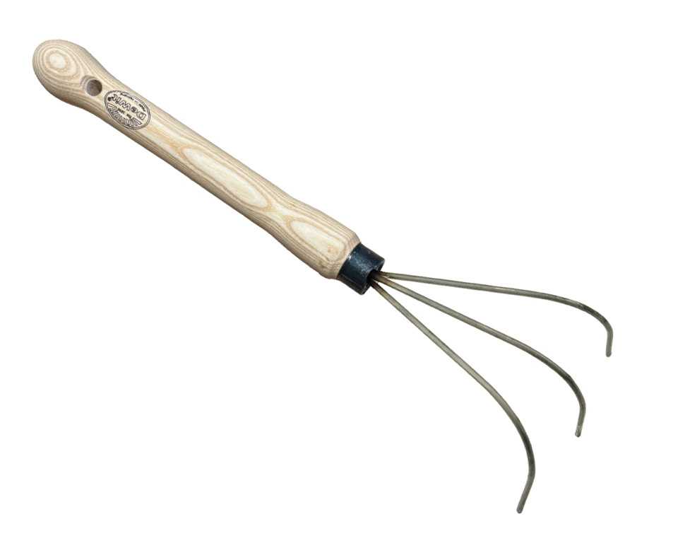 Spring tine cultivator 3 tines with 25cm handle