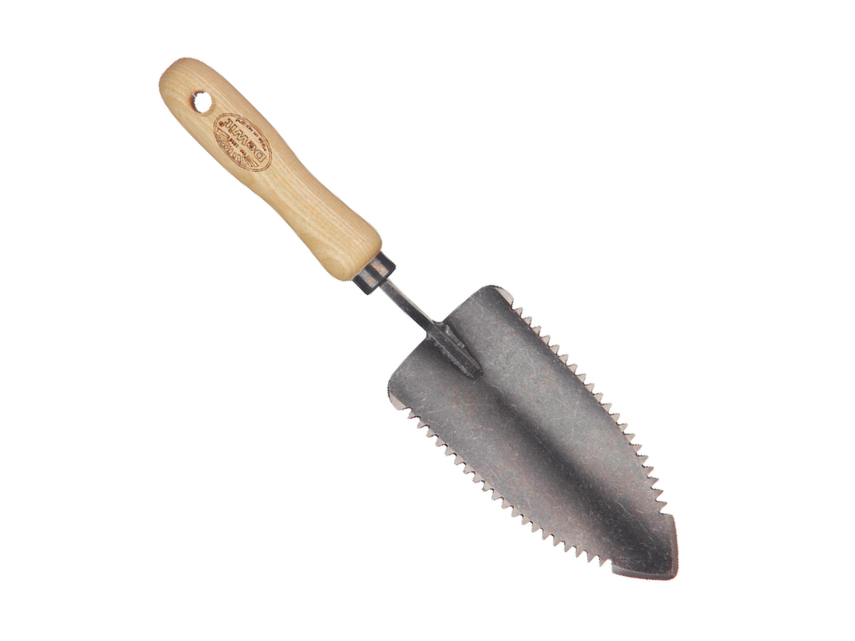 Double serrated trowel with 14cm handle