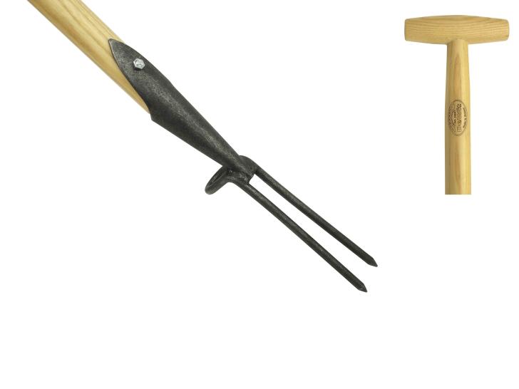 Weeding fork 2 prong ash T-handle 800mm