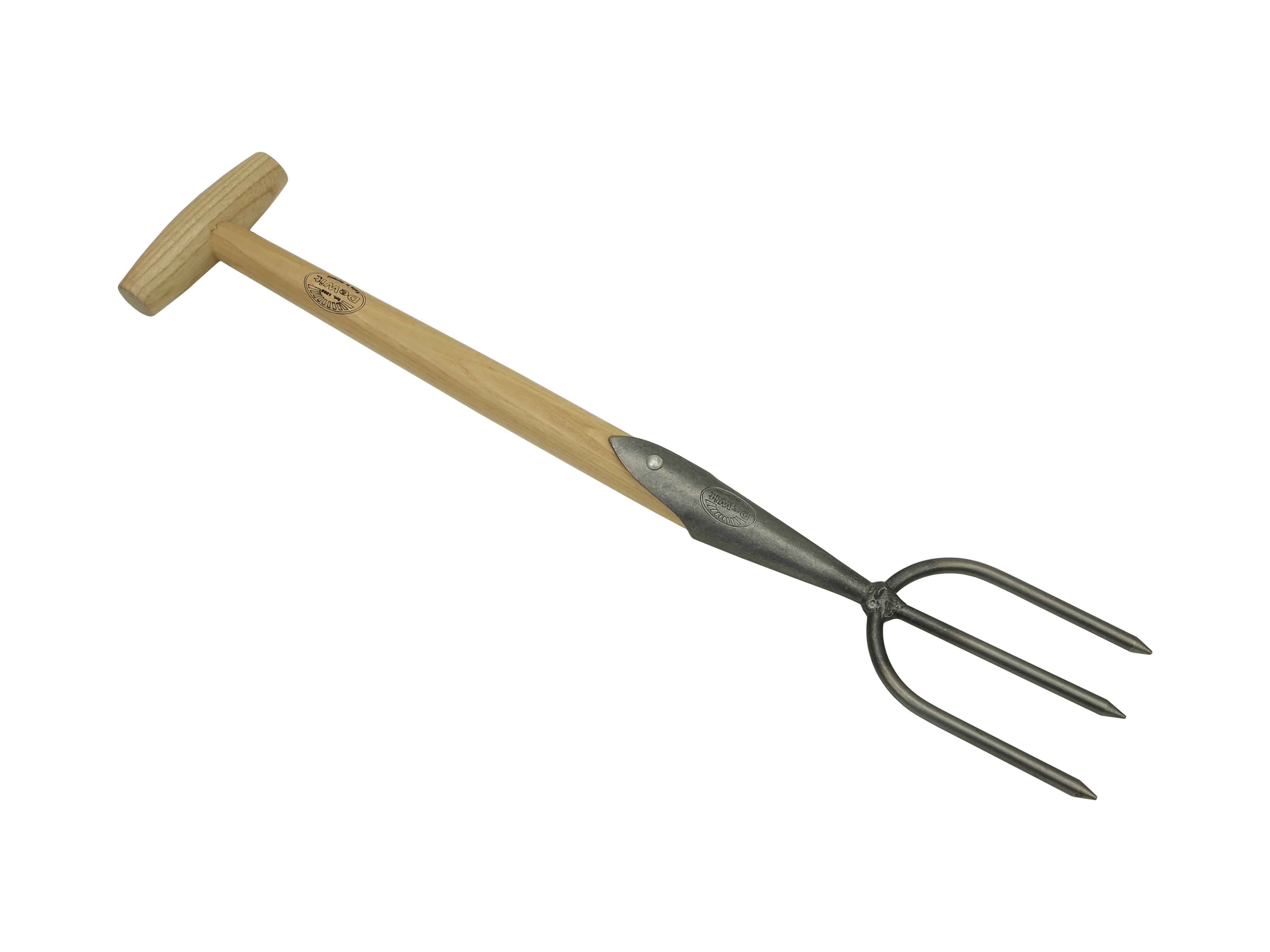 Perennial fork 3 prong ash T-handle 400mm | DeWit